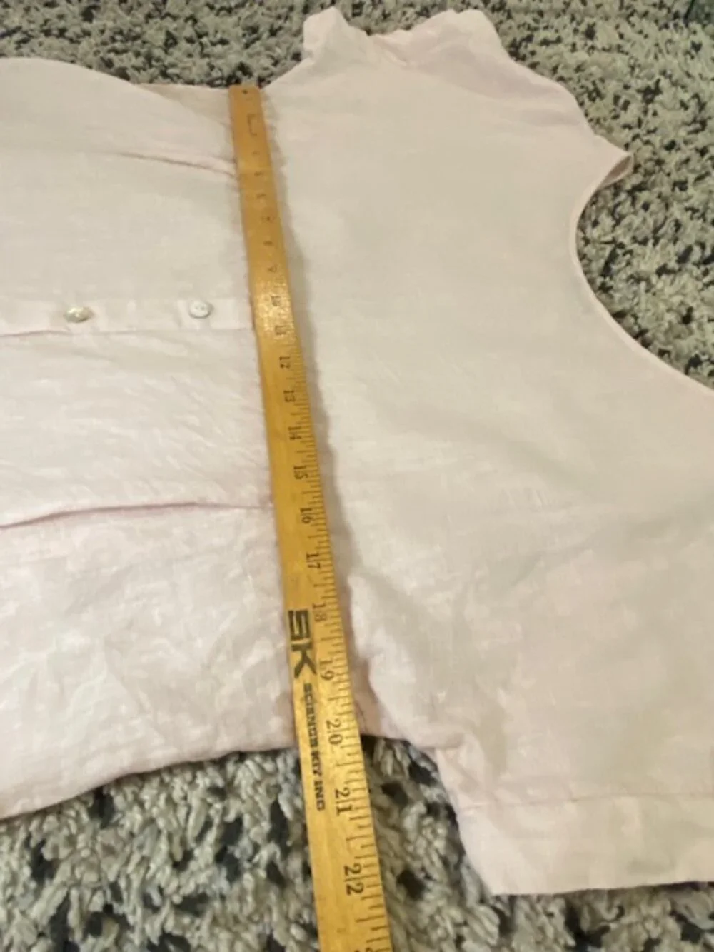 Terzo Millennio 100% Linen Top Blouse High Low Boxy Pale Pink Small - Picture 14 of 16